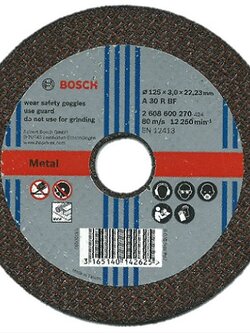 ใบตัดเหล็ก 5" 125x2.8x22,23 BOSCH #2608600270