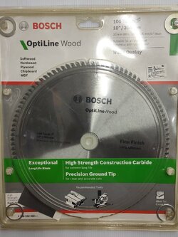 ใบเลื่อยวงเดือนตัดไม้ Optiline 10"x100T BOSCH 2608642322