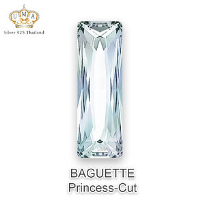 เพชรCZ 6A ทรงสี่เหลี่ยมผืนผ้า ปริ๊นเซสคัท สีขาว (BAGUETTE PRINCESS CUT White)