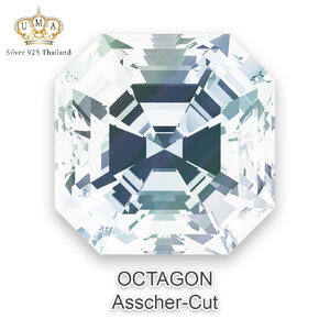 Moissanite Diamond OCTAGON - ASSCHER CUT (D-E-F Color) เพชรโมซาไนท์ ทรงสี่เหลี่ยมมุมตัด แอชเชอร์คัท สีขาว (OCTAGON - ASSCHER White)