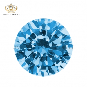 เพชรCZ 6A ทรงกลม โทแพซ สีฟ้า สกาย (Blue Topaz Sky ROUND CZ)