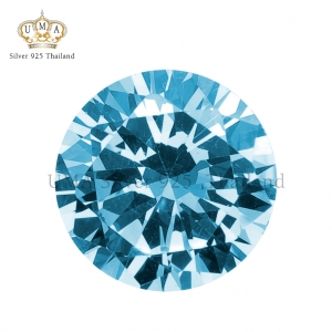 เพชรCZ 6A ทรงกลม โทแพซ สีฟ้า สวิส (Blue Topaz Swiss ROUND CZ)