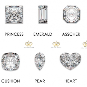 เพชรCZ 8A Heart & Arrow Cubic Zirconia ทรงต่างๆ สีขาว (ALL Shapes White)