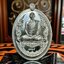 เหรียญรูปไข่หลังหนุมาน รุ่นองค์ครู พระอาจารย์ต้อม ปภัสสโร วัดท่าสะแบง จ.ร้อยเอ็ด เนื้อเงินเลขสวย ๑๖๖๘