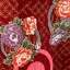 set.ยูกาตะ สีแดงลายดอกไม้โบราณ+พิมพ์ทอง
