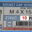 10x สกรูหัวจมหกเหลี่ยมชุบขาว M4x15 มม.