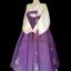 ชุดฮันบก เสื้อสีขาวครีม/กระโปงสีม่วง(M-L 36นิ้ว)