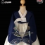 ชุดฮันบก เสื้อสีกรม(น้ำเงินเข้ม)/กระโปงสีขาวครีม(M 34นิ้ว)02