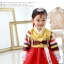 ชุดฮันบก+หมวก เด็กโต 10-11 เสื้อแขนต่อลายปัก/กระโปงสีแดง