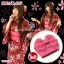 set.ยูกาตะ สีแดงลายดอกไม้โบราณ+พิมพ์ทอง