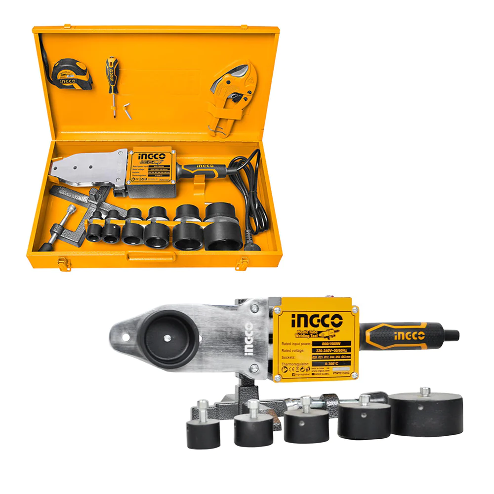 INGCO เครื่องเชื่อมท่อ 20-63 มม. กำลังไฟ 800 วัตต์/1500วัตต์ สำหรับท่อชนิด PP-R,PE รุ่น PTWT215002