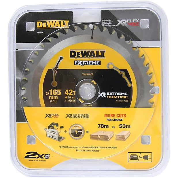 ใบเลื่อย6"x42T (ไม้) สำหรับเลื่อยราง DT99561-QZ DEWALT